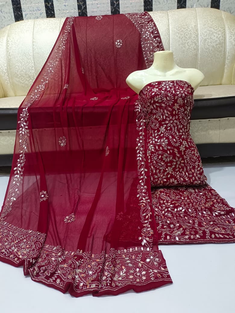 New Arrival New Design   Hand MADE  Beautiful Press Gotta Chicken Kari Suits