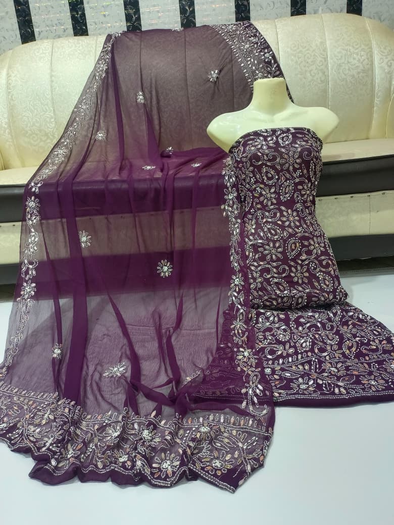 New Arrival New Design   Hand MADE  Beautiful Press Gotta Chicken Kari Suits