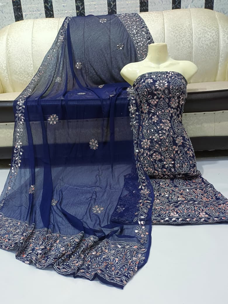 New Arrival New Design   Hand MADE  Beautiful Press Gotta Chicken Kari Suits