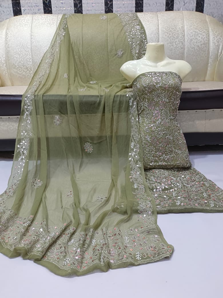 New Arrival New Design   Hand MADE  Beautiful Press Gotta Chicken Kari Suits