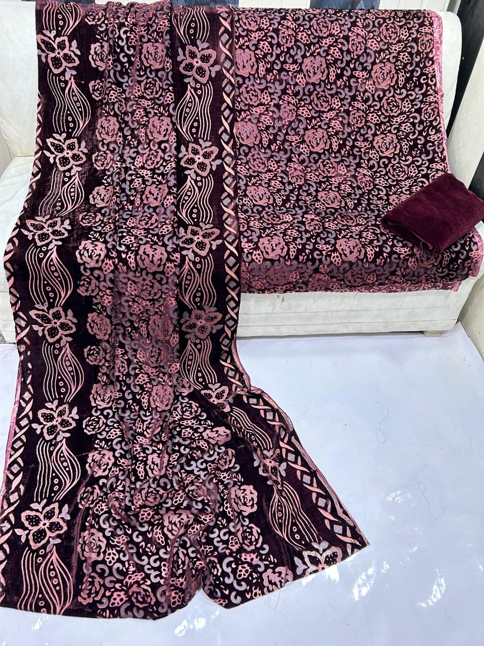 Premium Wedding Collection Bareeze Pure Velvet Outfit With Shirt Dupata and Trouser 3 Pcs