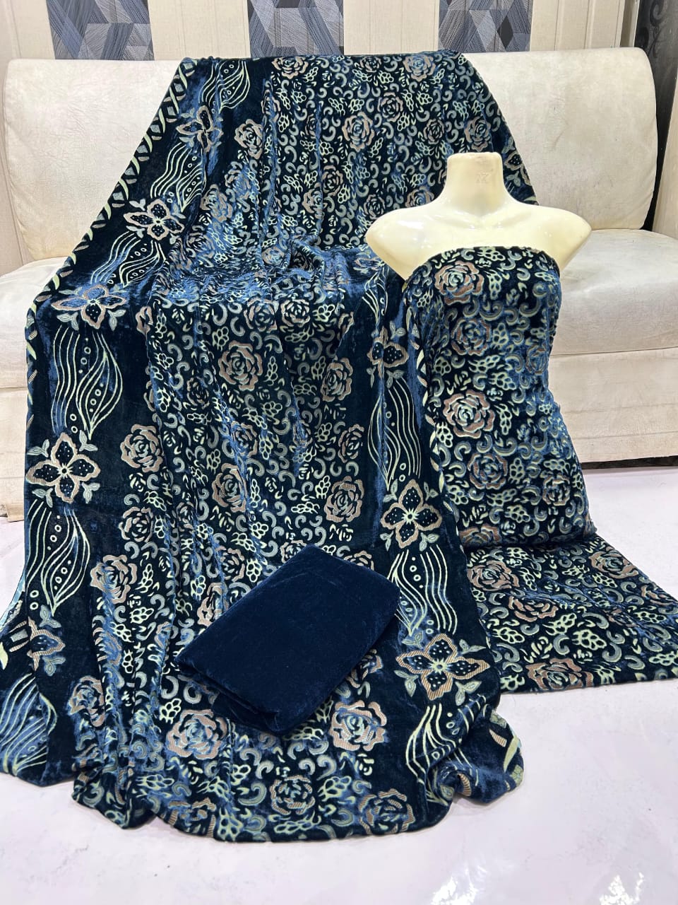 Premium Wedding Collection Bareeze Pure Velvet Outfit With Shirt Dupata and Trouser 3 Pcs