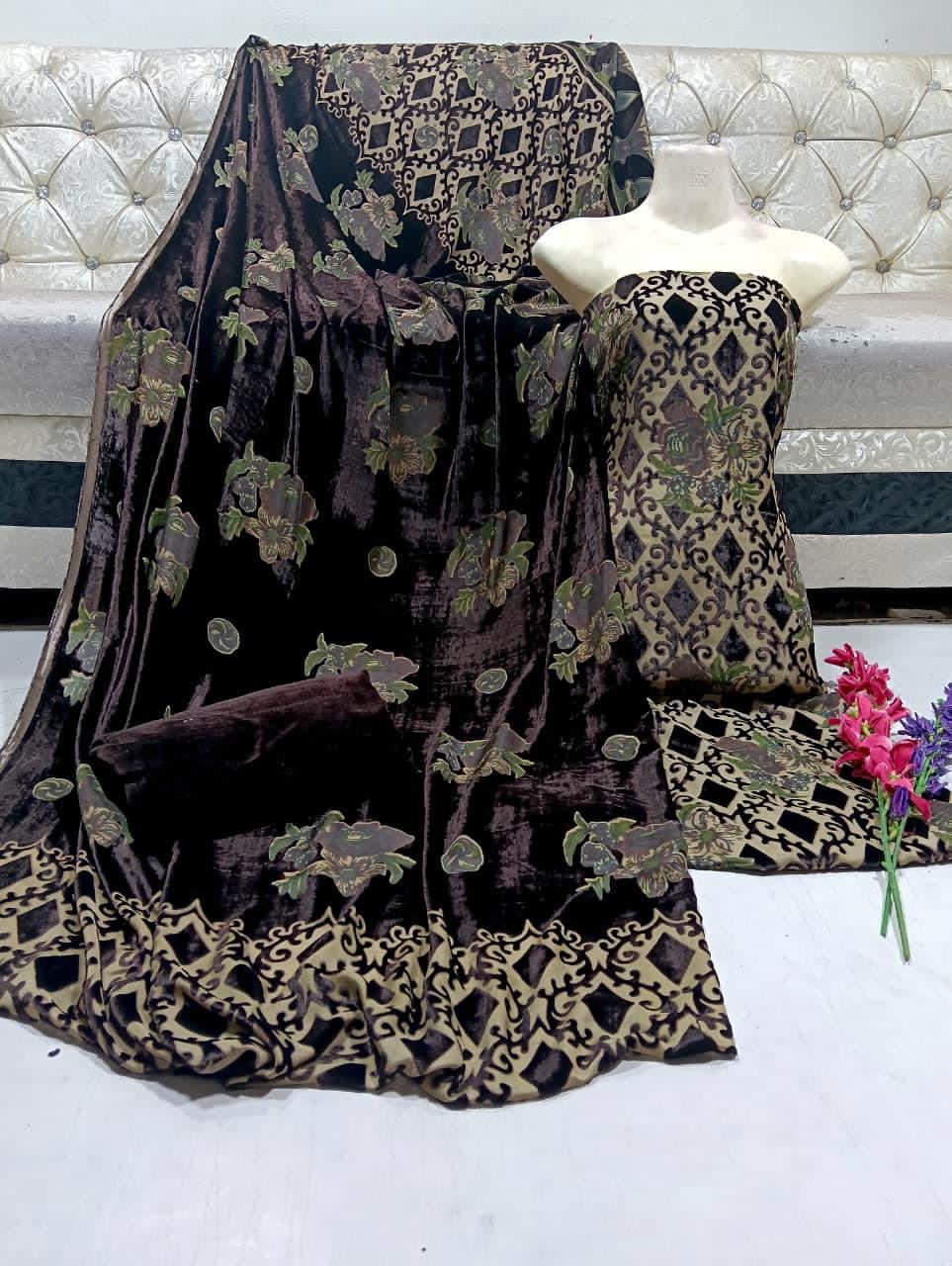 New Palachi Velvet Collection 3 Pcs Dress