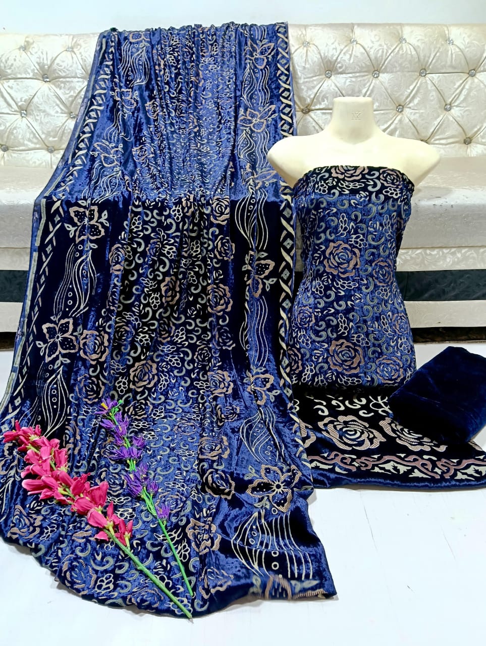 New Palachi Velvet Collection 3 Pcs Dress