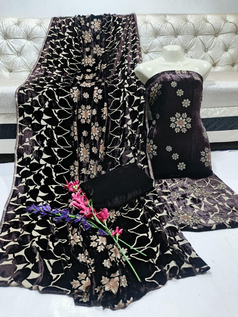 New Palachi Velvet Collection 3 Pcs Dress