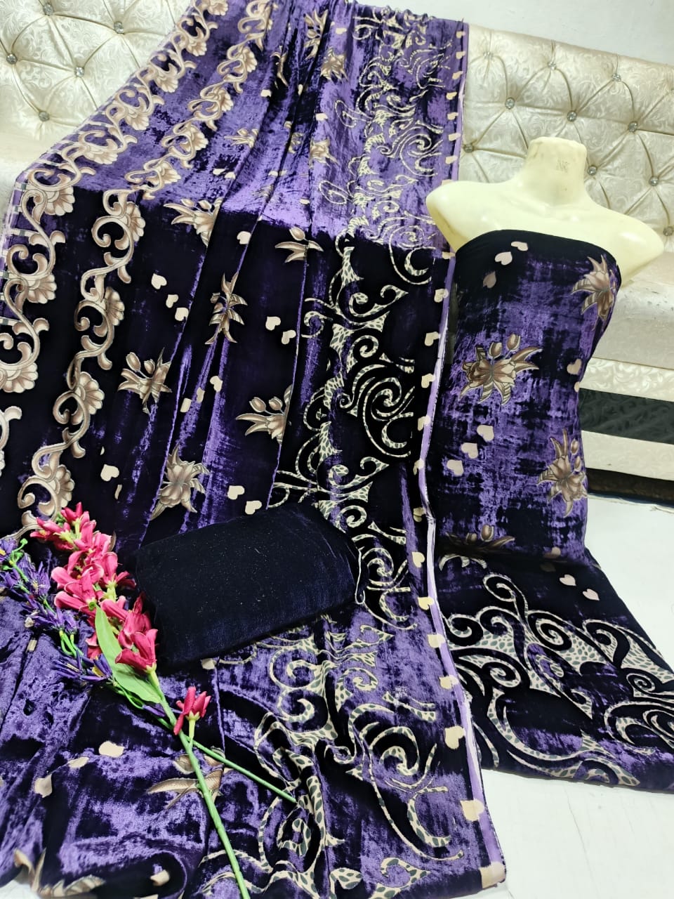 New Palachi Velvet Collection 3 Pcs Dress