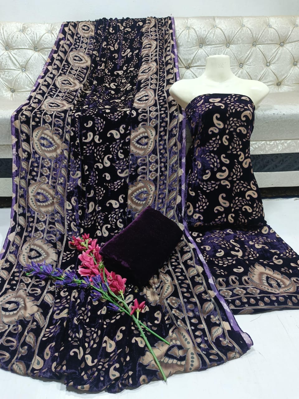 New Palachi Velvet Collection 3 Pcs Dress