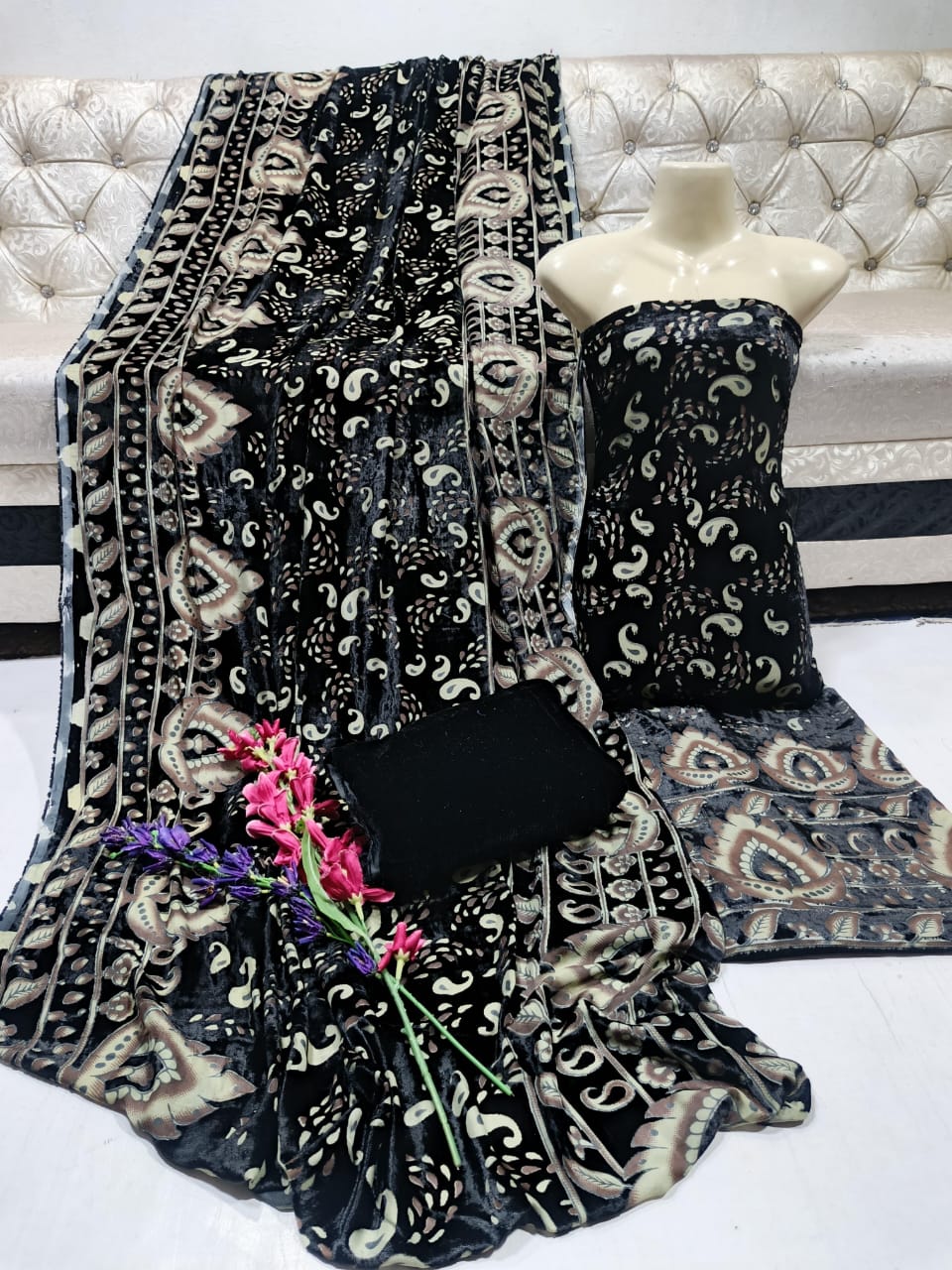 New Palachi Velvet Collection 3 Pcs Dress