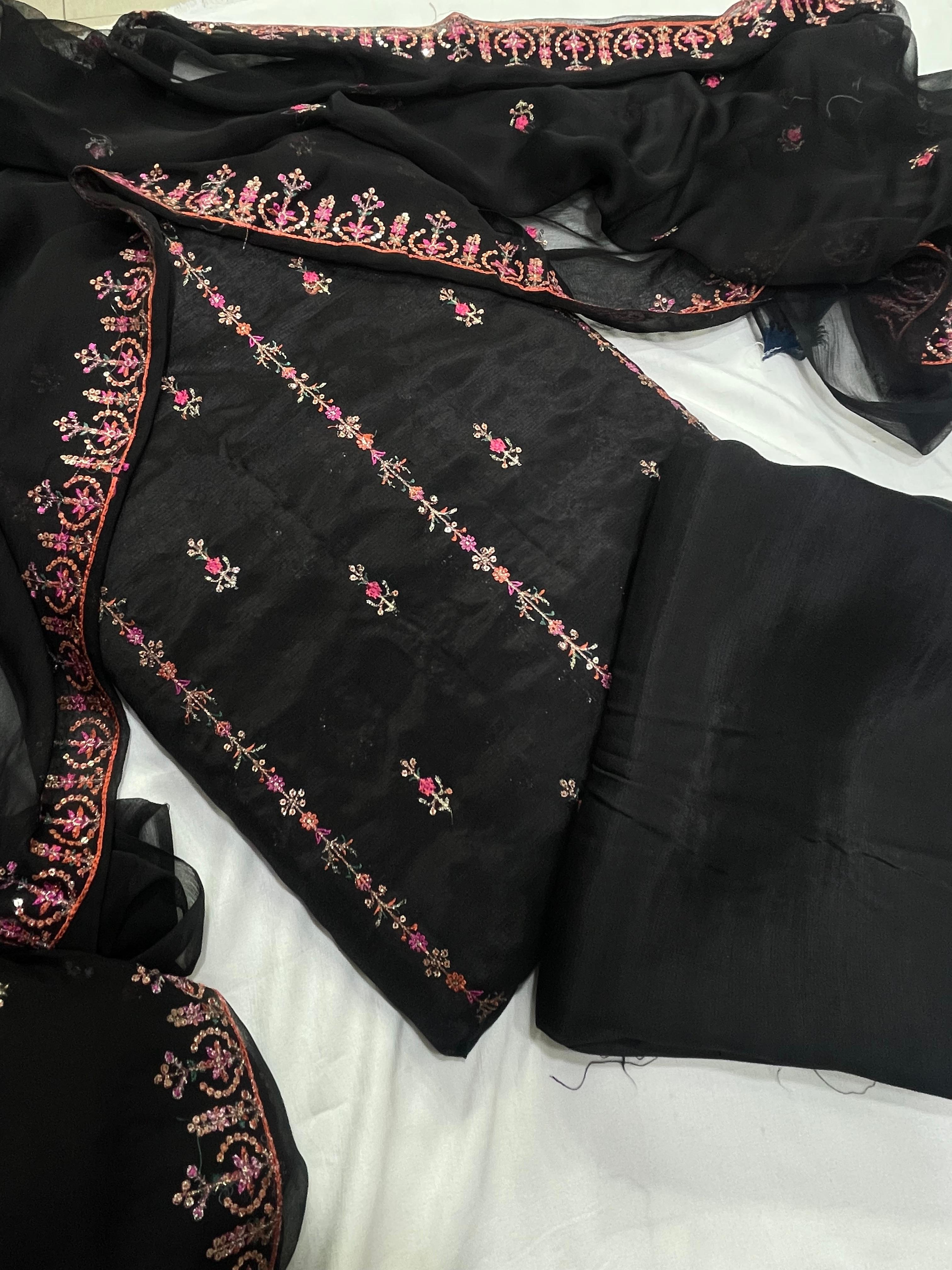 PK Cotton Rawsilk Embroidered 3-Pc Suit