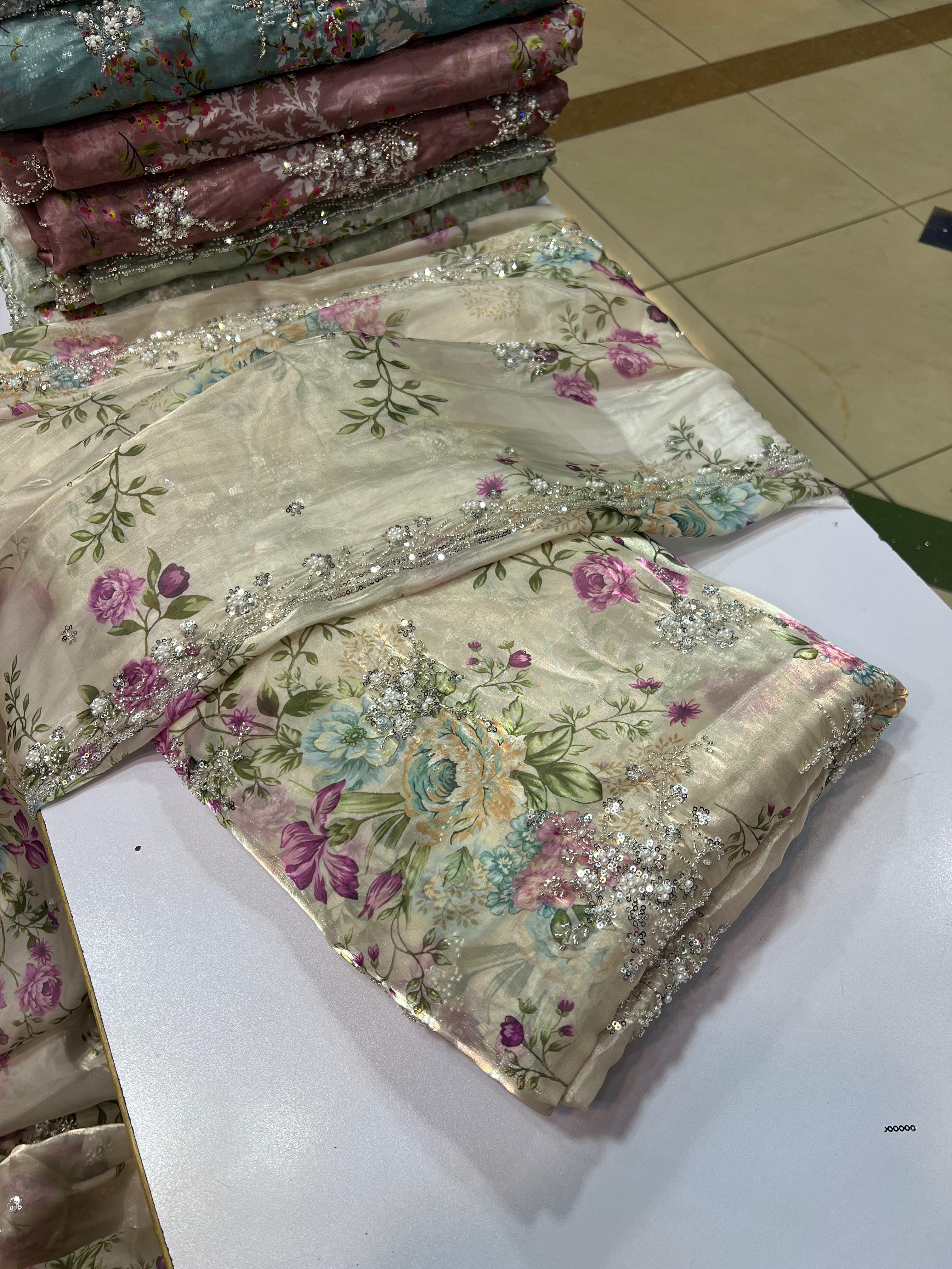 Most Trending Cutdana Lava Silk Printed