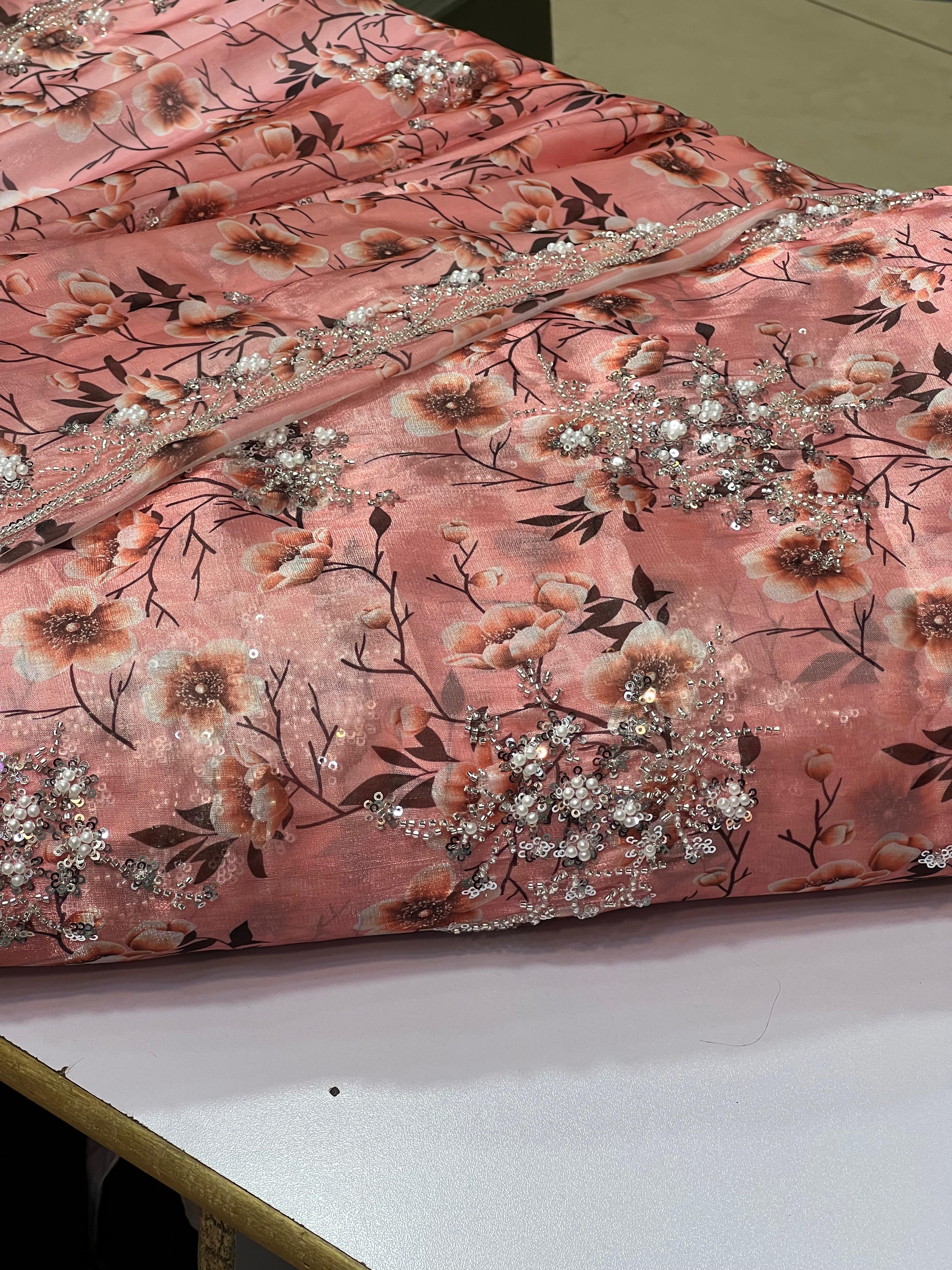 Most Trending Cutdana Lava Silk Printed