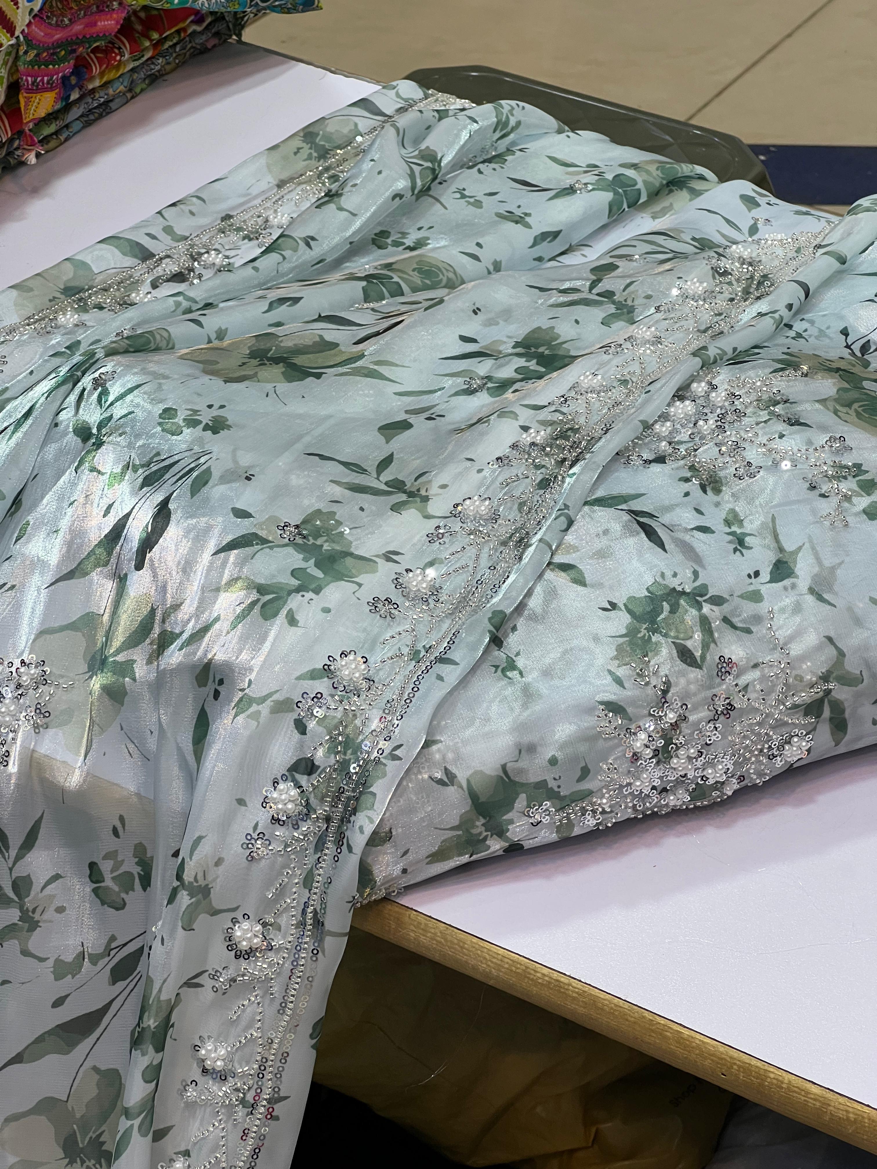 Most Trending Cutdana Lava Silk Printed