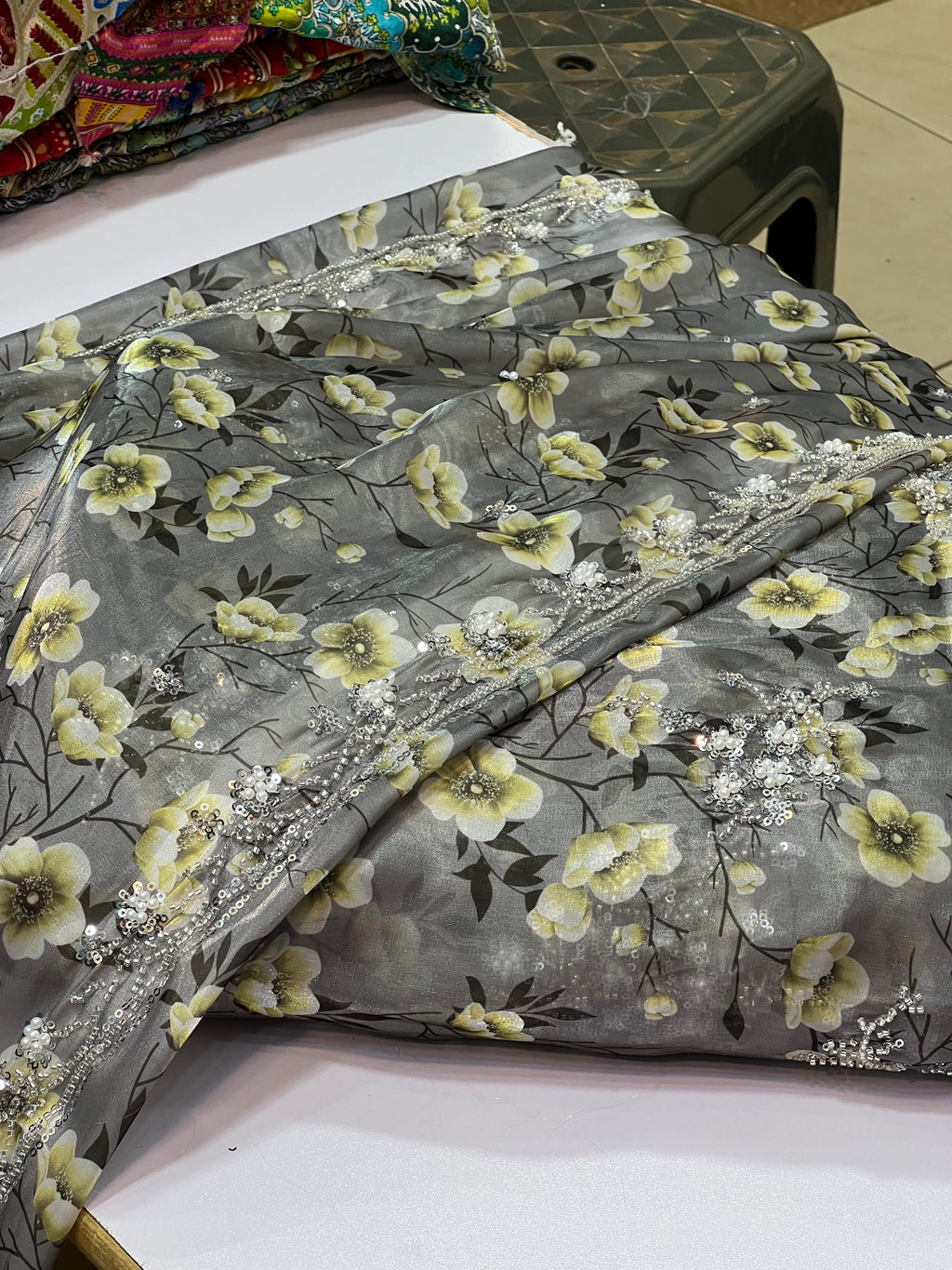 Most Trending Cutdana Lava Silk Printed