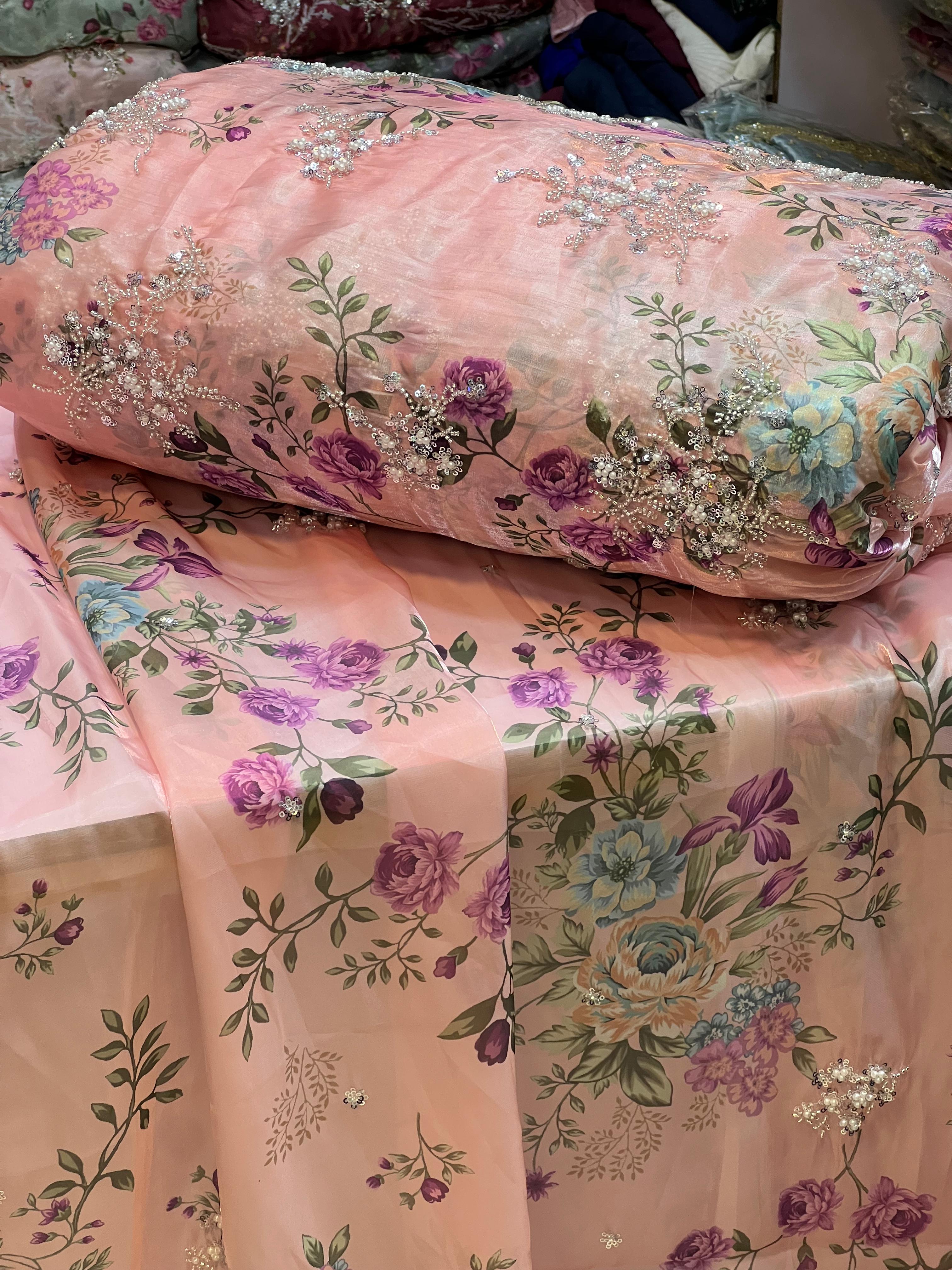 Most Trending Cutdana Lava Silk Printed