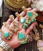 Premium Quality Beautiful Zarcon Stone Egyptian Style Short Mala Set