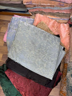 Korean Sheesha Silk Fabric, Cutwork Embroidered