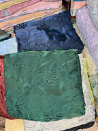 Korean Sheesha Silk Fabric, Cutwork Embroidered