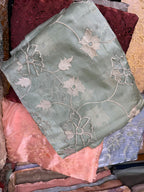 Korean Sheesha Silk Fabric, Cutwork Embroidered