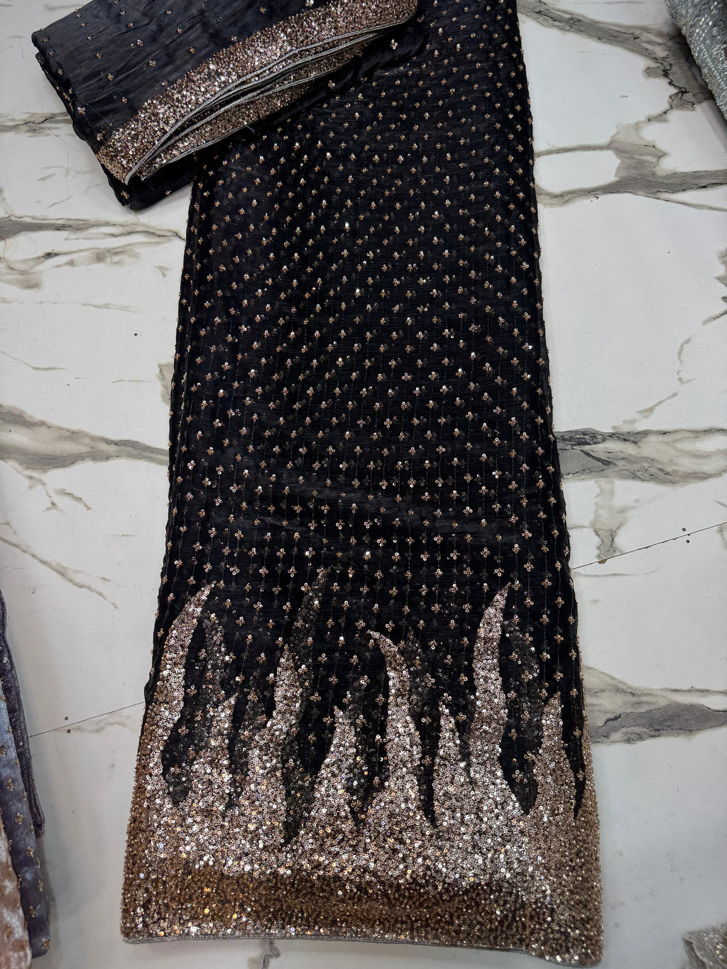 New Arrival 3 Pcs Lawa Silk Crystal Cutdana Border Style Dupata With Silk Trouser