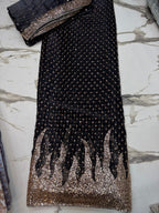 New Arrival 3 Pcs Lawa Silk Crystal Cutdana Border Style Dupata With Silk Trouser