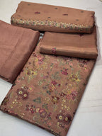 Rawsilk With Chiffon Dupatta  3 Pcs