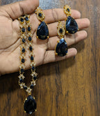 Most beautiful  88 Stone Party Wear Set With Earing Tika