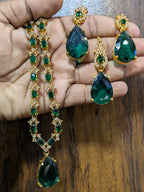 Most beautiful  88 Stone Party Wear Set With Earing Tika