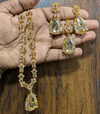 Most beautiful  88 Stone Party Wear Set With Earing Tika