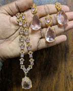 Most beautiful  88 Stone Party Wear Set With Earing Tika