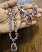 Most beautiful  88 Stone Party Wear Set With Earing Tika