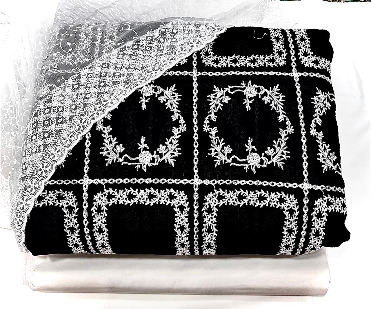 3 Pcs Paper Silk Lawn Shirt With Bareeze Trouser