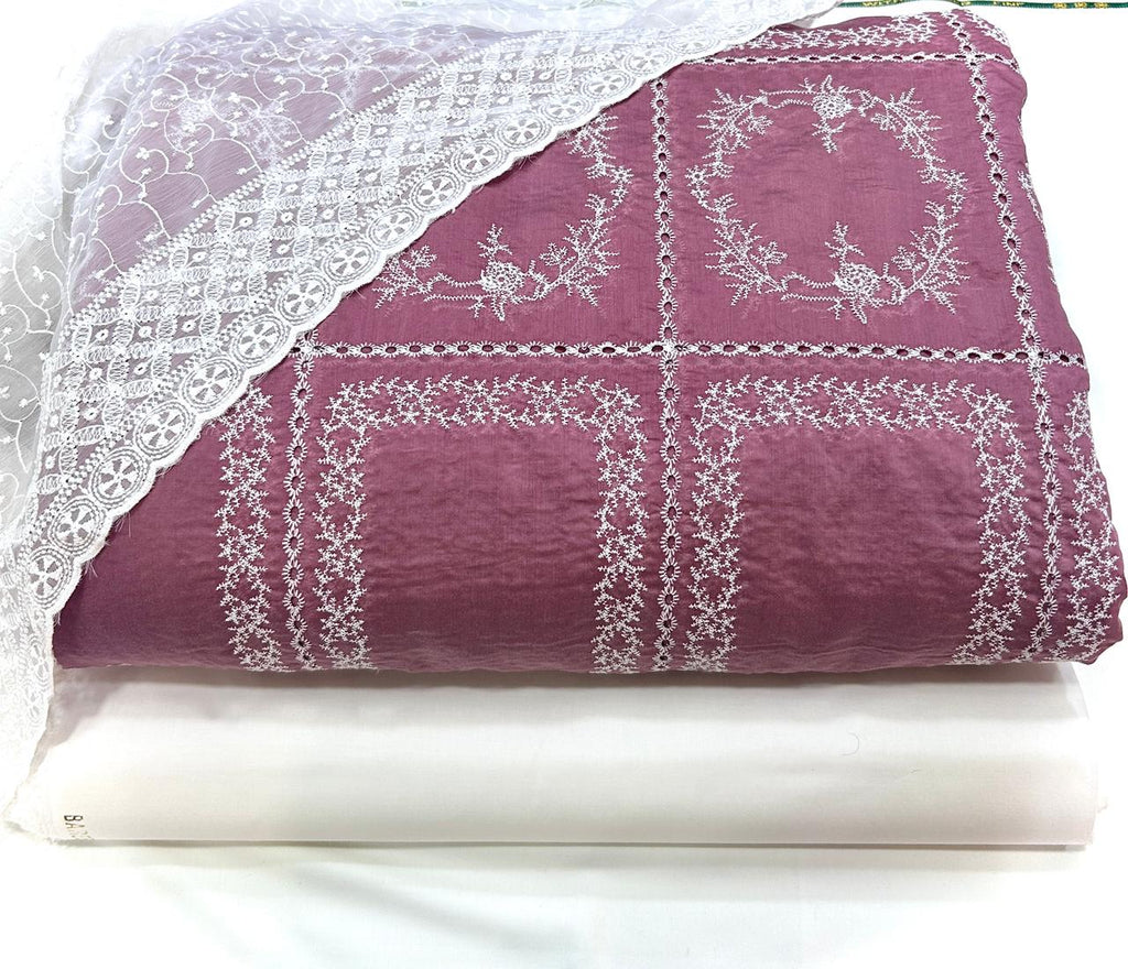 3 Pcs Paper Silk Lawn Shirt With Bareeze Trouser