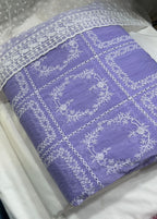 3 Pcs Paper Silk Lawn Shirt With Bareeze Trouser