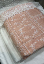 3 Pcs Paper Silk Lawn Shirt With Bareeze Trouser