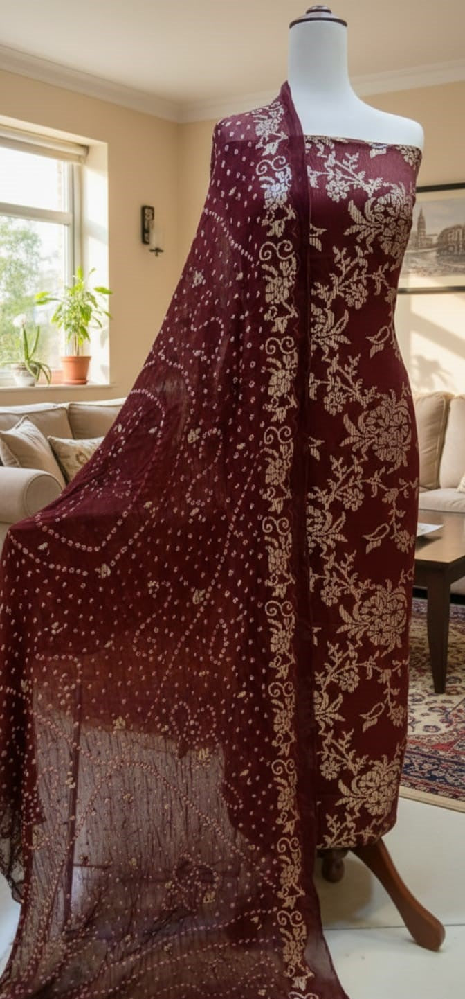 Bamber Chiffon Embroidery Sequence With Chundri