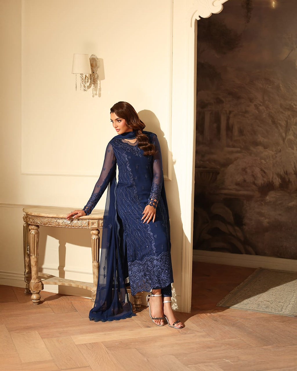 Chiken Kari Sequins Embroidery 3 Pcs