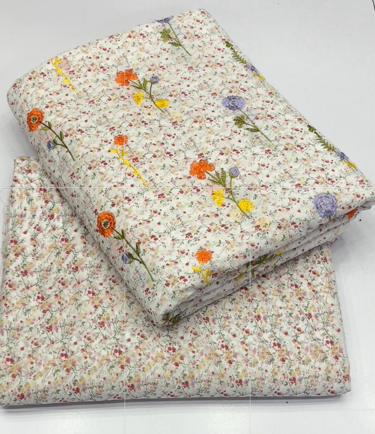 Pure imported lawn with multi embroidery 2 Pcs