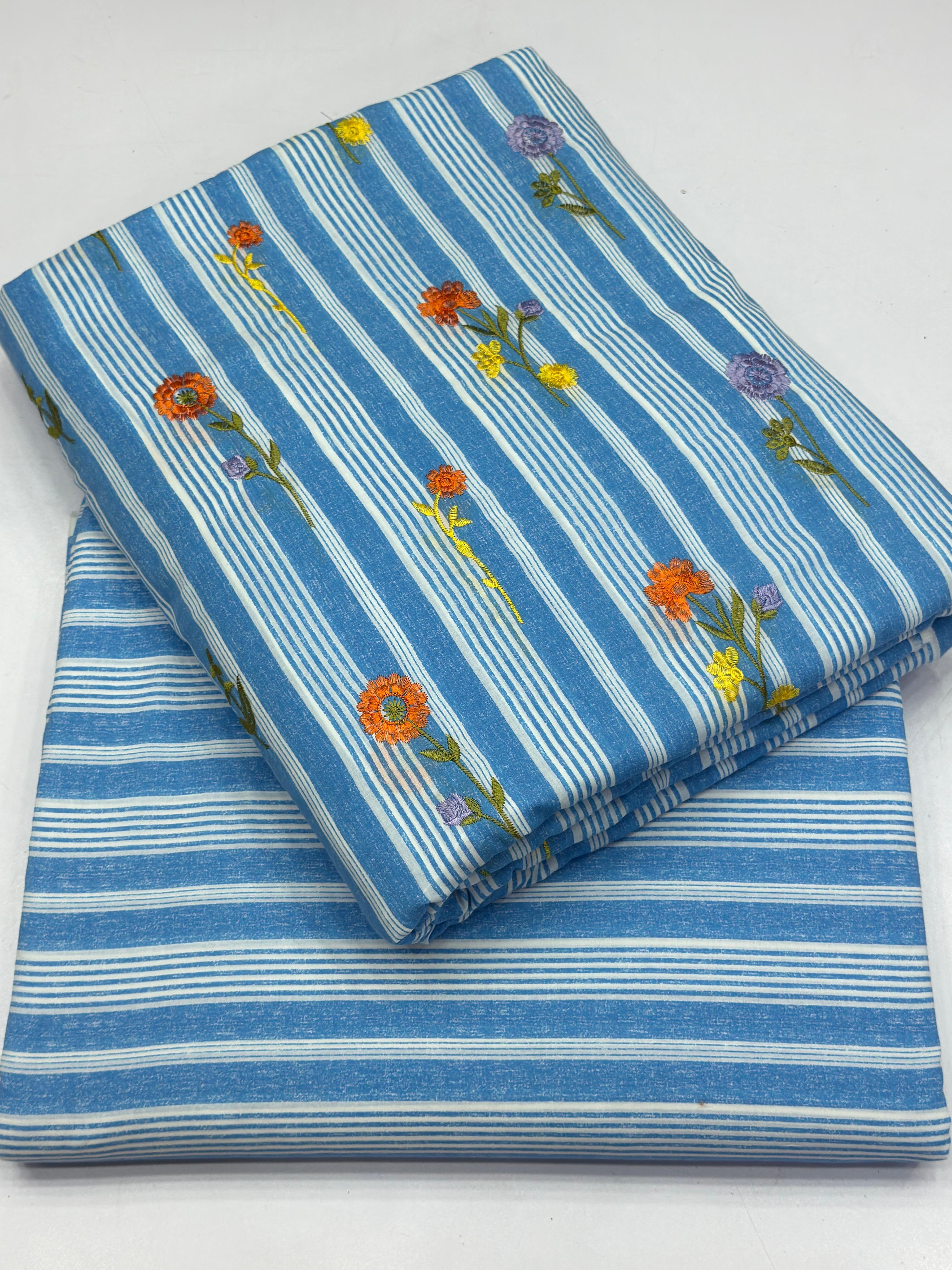 Pure imported lawn with multi embroidery 2 Pcs