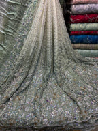 New Arrival Lawa Silk Crystal Multi Cutdana Border Style Dupata With Short Silk Trouser