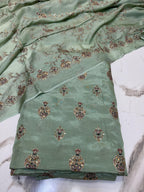 New Arival Russian Silk Katori Sequence Work Medium Silk Dupata + Trouser
