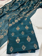 New Arival Russian Silk Katori Sequence Work Medium Silk Dupata + Trouser