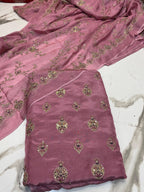 New Arival Russian Silk Katori Sequence Work Medium Silk Dupata + Trouser