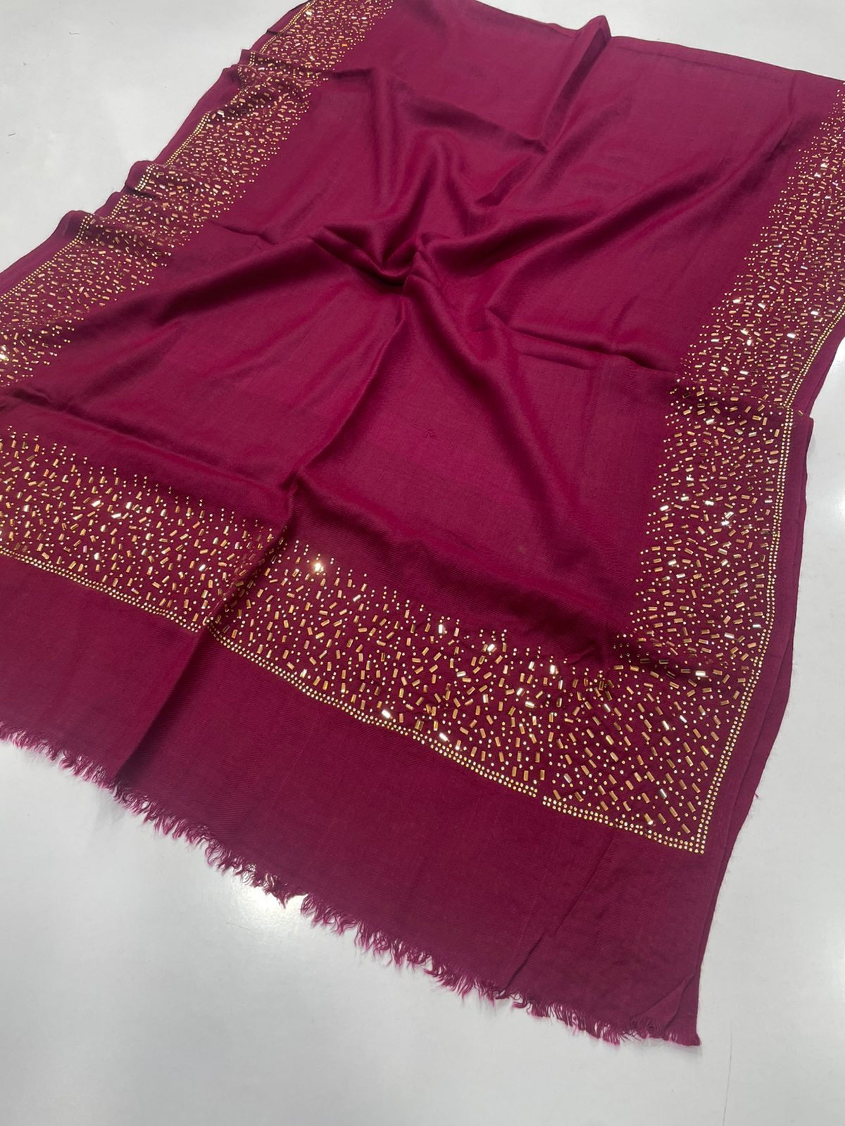 Fine Pashmina Saroski Work Stoles