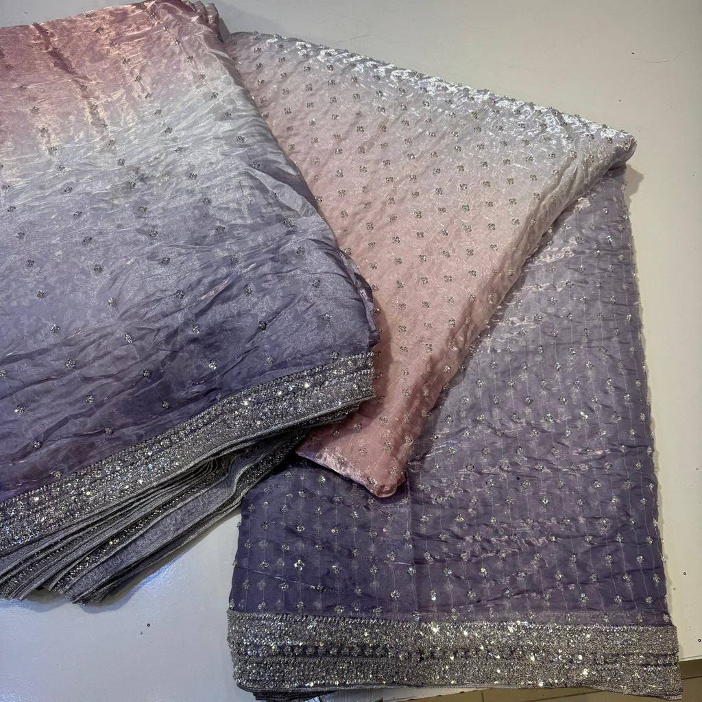 Double Shade Chan Cutdana Shesha Silk 3 Pcs Suit