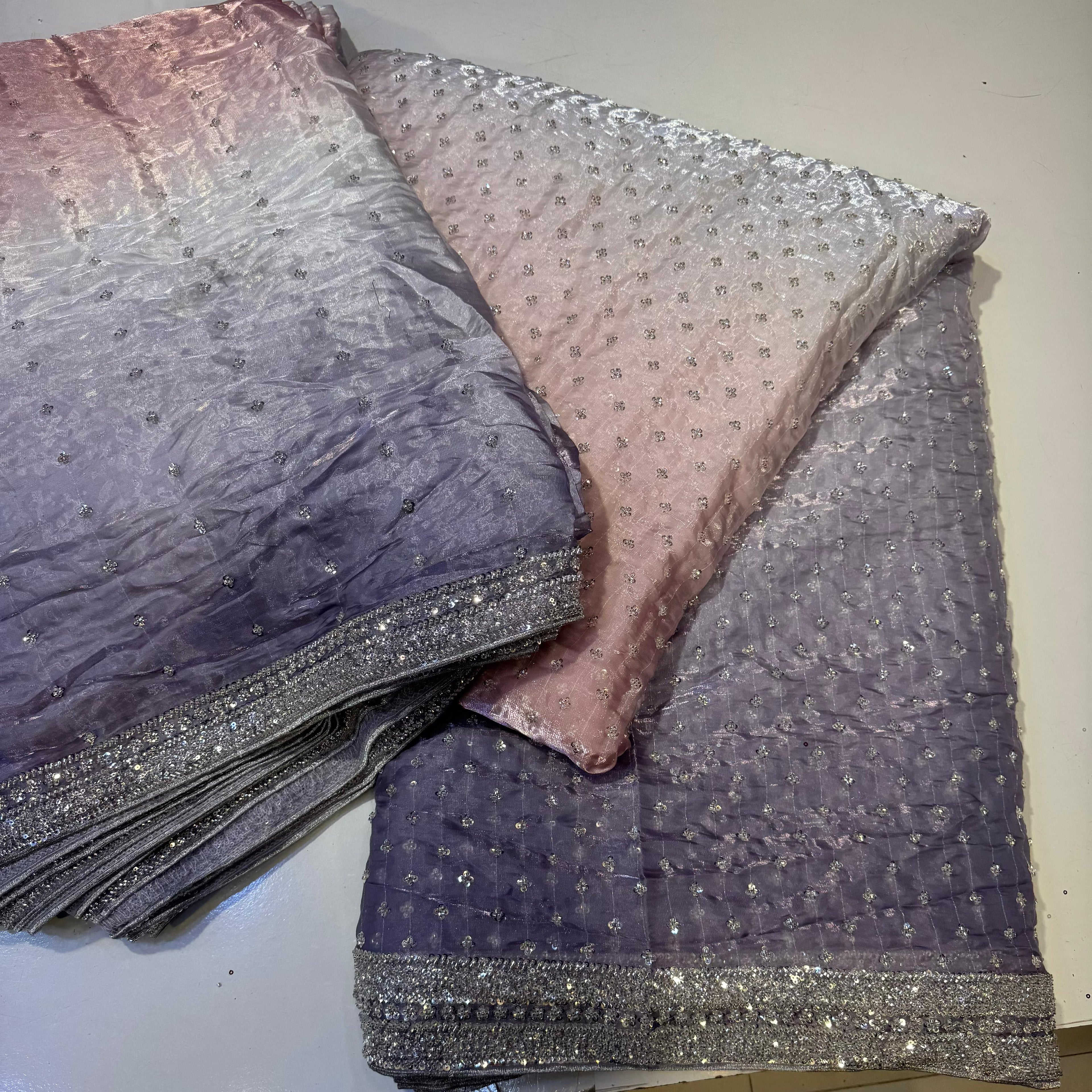 Double Shade Chan Cutdana Shesha Silk 3 Pcs Suit