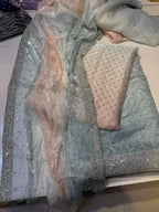 Double Shade Chan Cutdana Shesha Silk 3 Pcs Suit