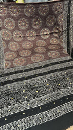 Organic Natural Dying Block Print Dopatay With Mukash Korean Shamooz Pay