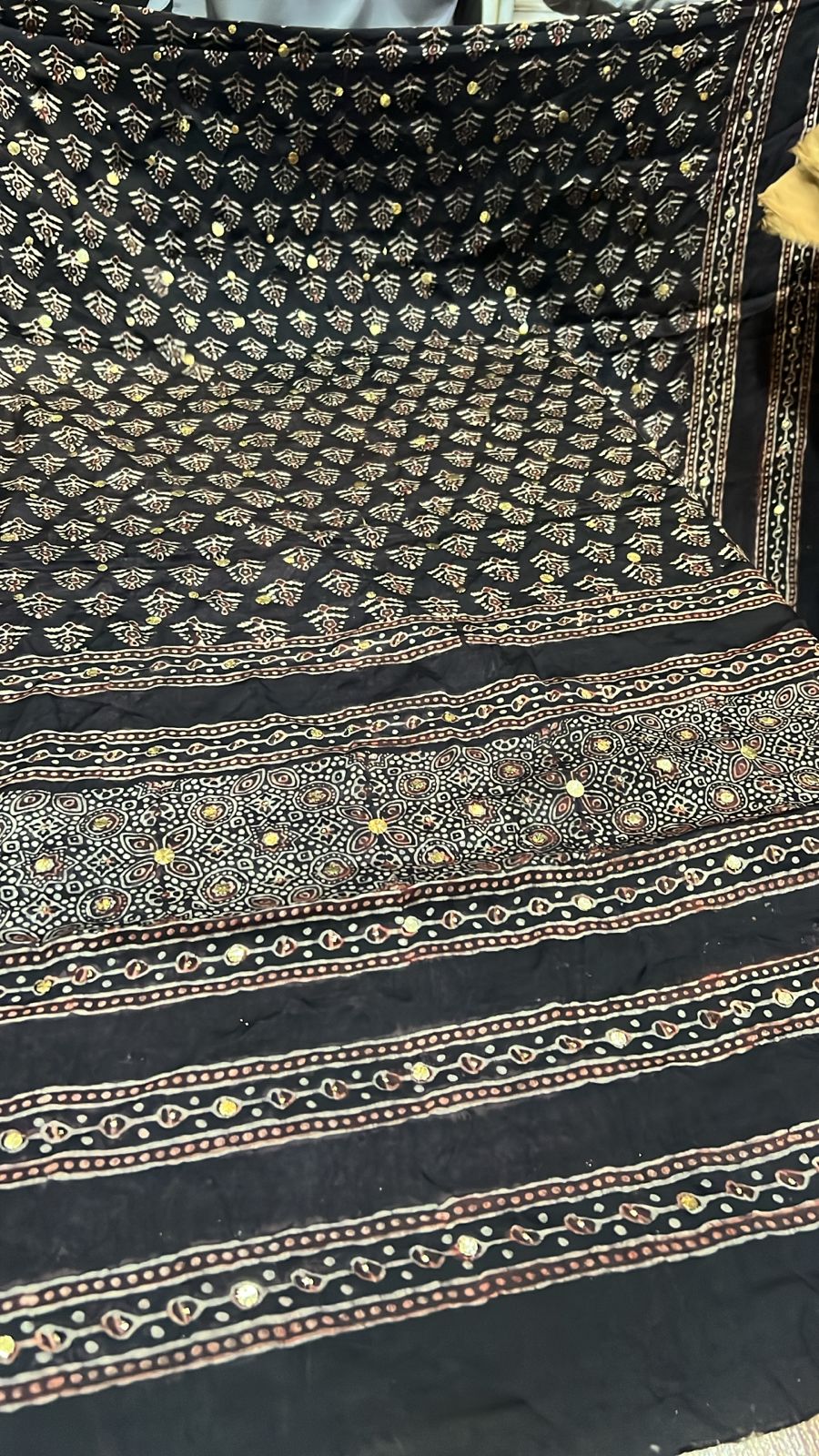 Organic Natural Dying Block Print Dopatay With Mukash Korean Shamooz Pay