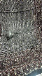 Organic Natural Dying Block Print Dopatay With Mukash Korean Shamooz Pay