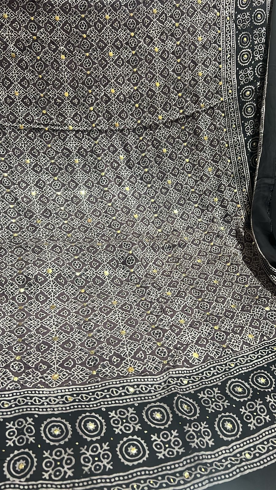 Organic Natural Dying Block Print Dopatay With Mukash Korean Shamooz Pay